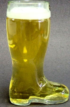 Small German Glass Beer Boot .25 Liter
